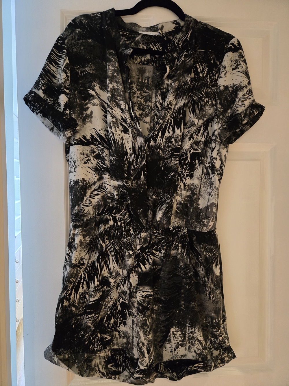 FRNCH Black and White Abstract Romper